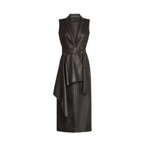BCBGMAXAZRIA Faux Leather Wrap Vest/Dress